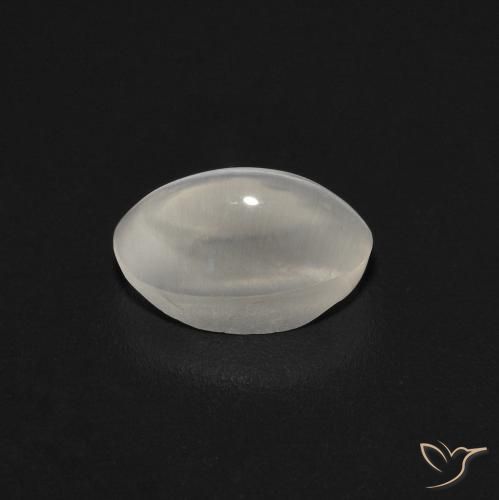 Silimanita Ojo de Gato Gris muy claro natural de 0.89 ct, Ovalada, Transparente