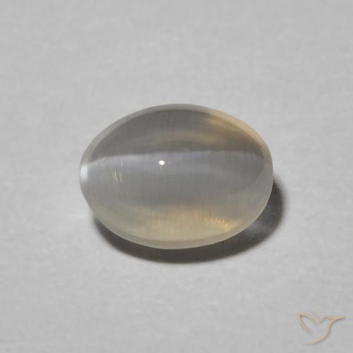1.00ct Natural Verde claro Silimanita Ojo de Gato, Ovalada, Translúcido