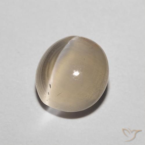 Silimanita Ojo de Gato Amarillo claro natural de 1.43 ct, Ovalada, Translúcido