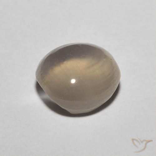Silimanita Ojo de Gato Amarillo claro natural de 1.43 ct, Ovalada, Translúcido