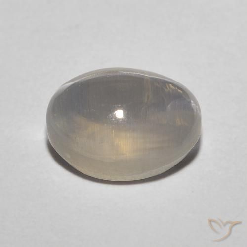 Silimanita Ojo de Gato Amarillo claro natural de 1.72 ct, Ovalada, Translúcido