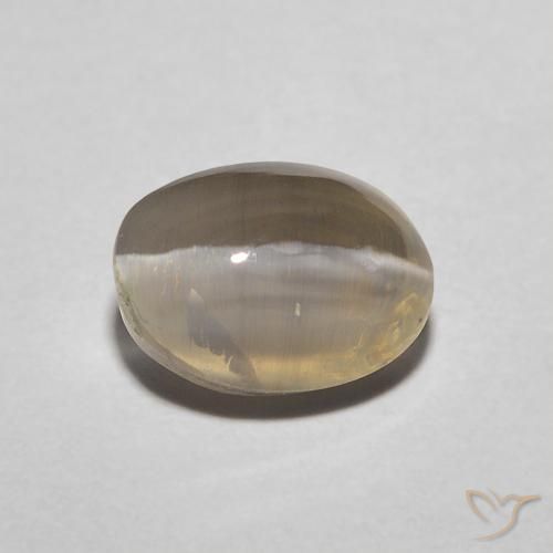 1.32ct Natural Marrón amarillo claro Silimanita Ojo de Gato, Ovalada, Translúcido
