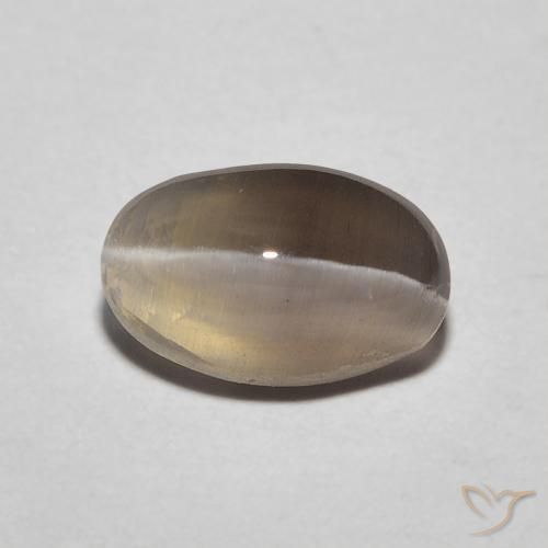 1.20ct Natural Marrón expreso Silimanita Ojo de Gato, Ovalada, Translúcido