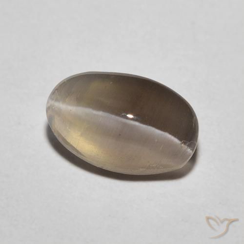 Silimanita Ojo de Gato Marrón expreso natural de 1.20 ct, Ovalada, Translúcido