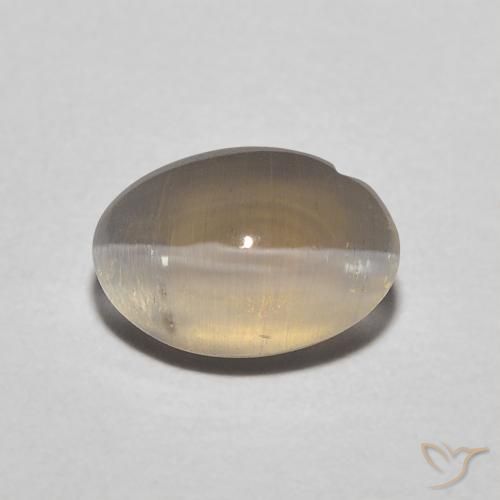 1.11ct Natural Marrón neutral Silimanita Ojo de Gato, Ovalada, Translúcido