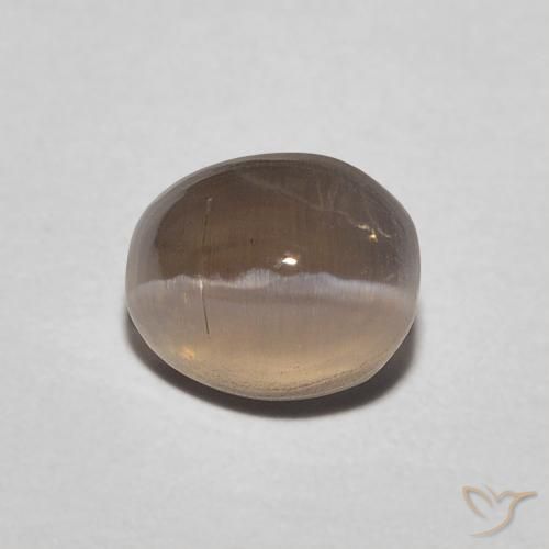 0.89ct Natural Marrón medio Silimanita Ojo de Gato, Ovalada, Translúcido