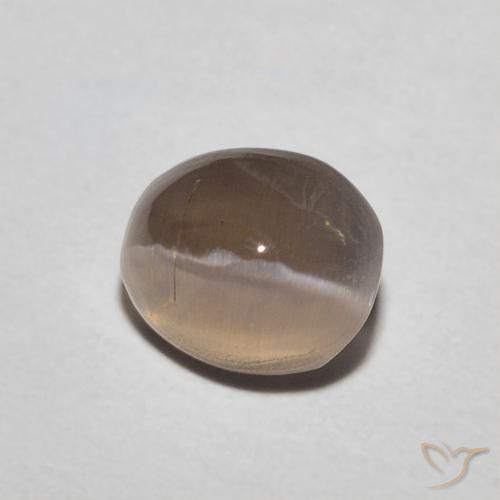 Silimanita Ojo de Gato Marrón medio natural de 0.89 ct, Ovalada, Translúcido