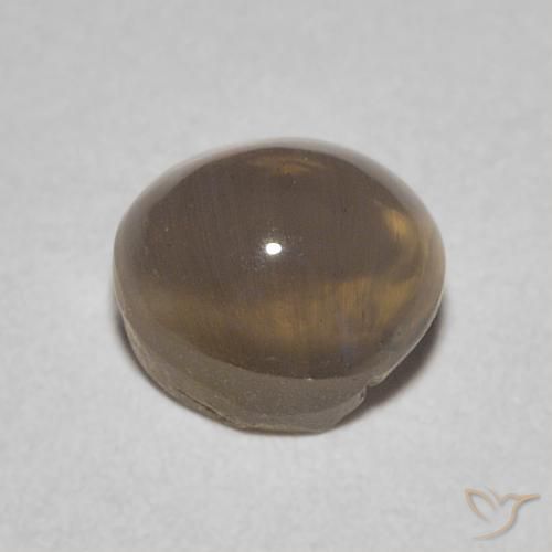 Silimanita Ojo de Gato Marrón medio natural de 0.86 ct, Ovalada, Transparente