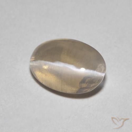Silimanita Ojo de Gato Marrón tortilla claro natural de 0.89 ct, Ovalada, Transparente