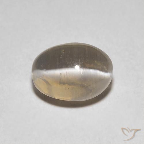 1.29ct Natural Marrón muy claro Silimanita Ojo de Gato, Ovalada, Transparente