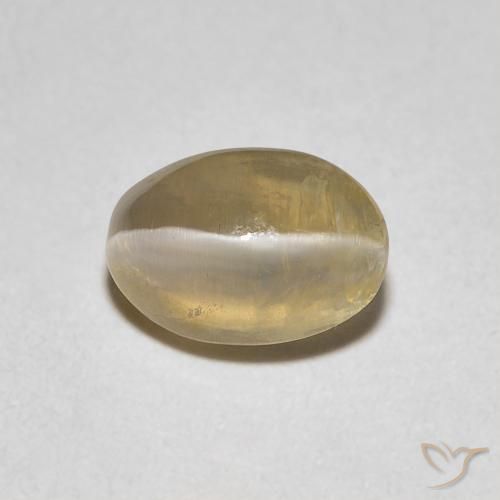 1.08ct Natural Marrón muy claro Silimanita Ojo de Gato, Ovalada, Transparente