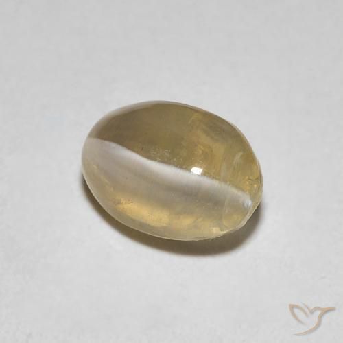 Silimanita Ojo de Gato Marrón muy claro natural de 1.08 ct, Ovalada, Transparente