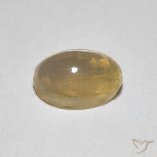 Silimanita Ojo de Gato Marrón muy claro natural de 1.08 ct, Ovalada, Transparente