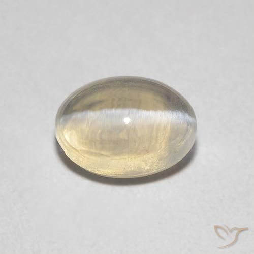 0.86ct Natural Marrón muy claro Silimanita Ojo de Gato, Ovalada, Transparente