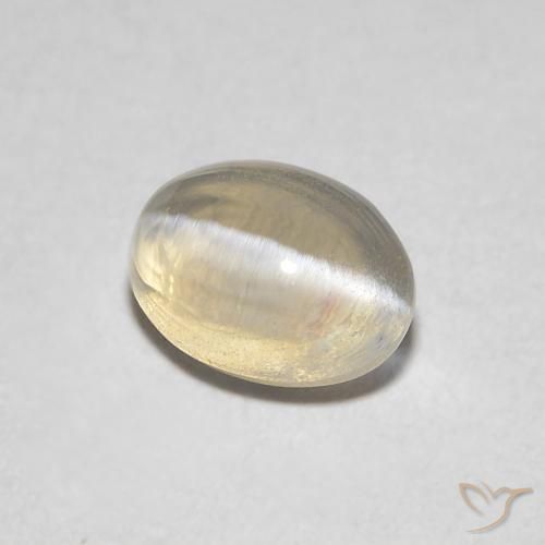 Silimanita Ojo de Gato Marrón muy claro natural de 0.86 ct, Ovalada, Transparente