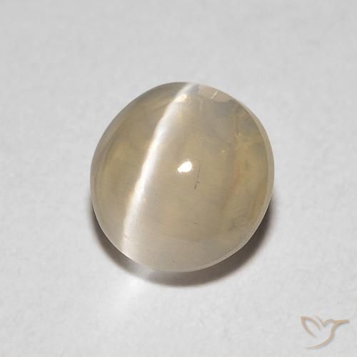 Silimanita Ojo de Gato Marrón muy claro natural de 1.04 ct, Ovalada, Transparente