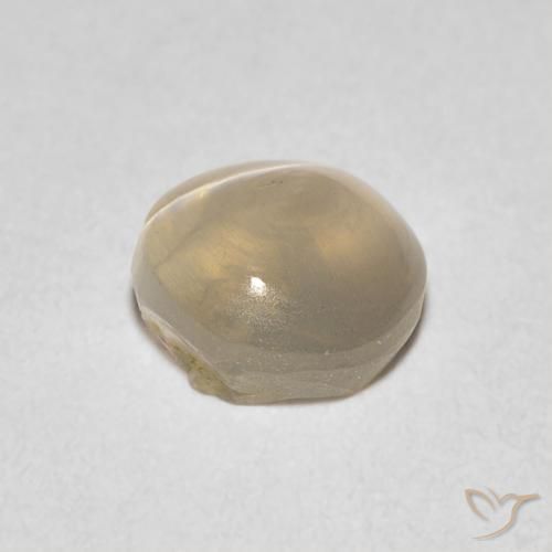 Silimanita Ojo de Gato Marrón muy claro natural de 1.04 ct, Ovalada, Transparente