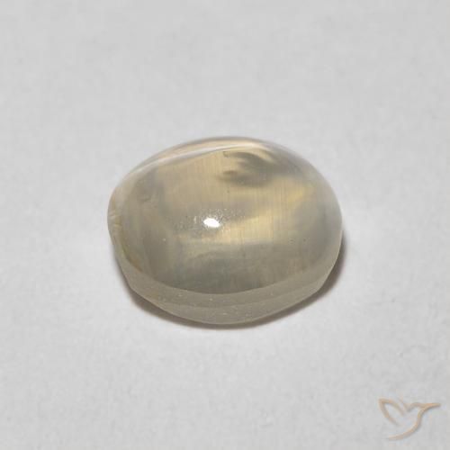 Silimanita Ojo de Gato Blanco cálido natural de 1.08 ct, Ovalada, Transparente