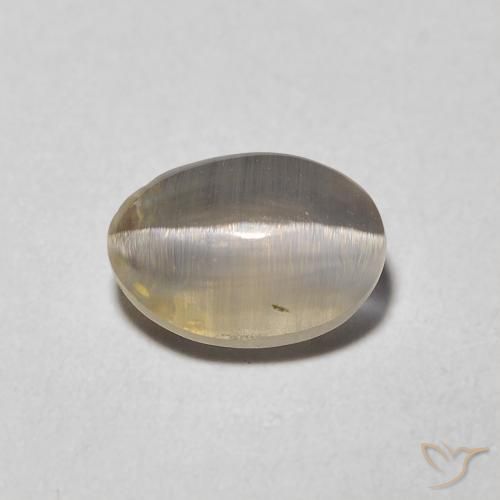 1.48ct Natural Marrón muy claro Silimanita Ojo de Gato, Ovalada, Transparente
