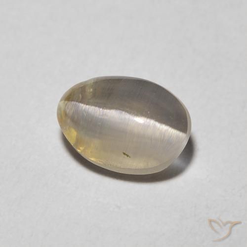 Silimanita Ojo de Gato Marrón muy claro natural de 1.48 ct, Ovalada, Transparente