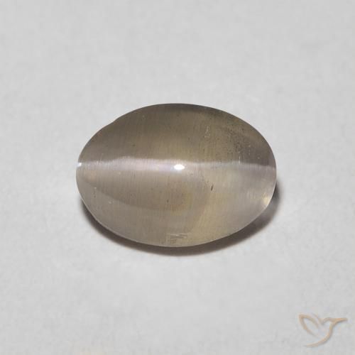 0.92ct Natural Marrón tortilla claro Silimanita Ojo de Gato, Ovalada, Transparente
