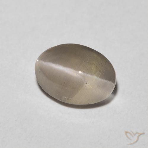 Silimanita Ojo de Gato Marrón tortilla claro natural de 0.92 ct, Ovalada, Transparente