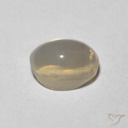 Silimanita Ojo de Gato Gris muy claro natural de 1.16 ct, Ovalada, Transparente