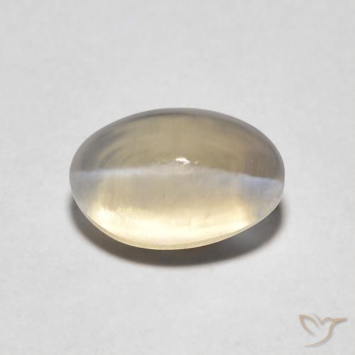 1.44ct Natural Marrón amarillo claro Silimanita Ojo de Gato, Ovalada, Transparente