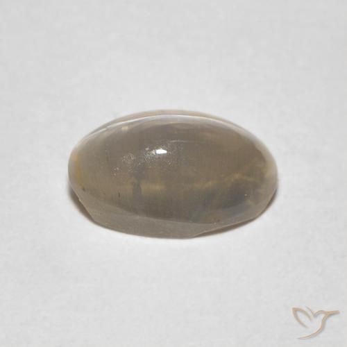 Silimanita Ojo de Gato Marrón muy claro natural de 0.97 ct, Ovalada, Transparente