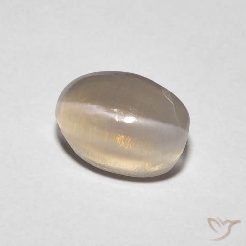 Silimanita Ojo de Gato Marrón medio natural de 1.23 ct, Ovalada, Transparente