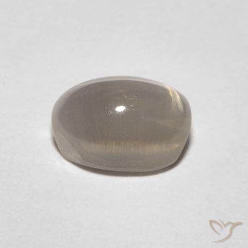 Silimanita Ojo de Gato Marrón medio natural de 1.23 ct, Ovalada, Transparente
