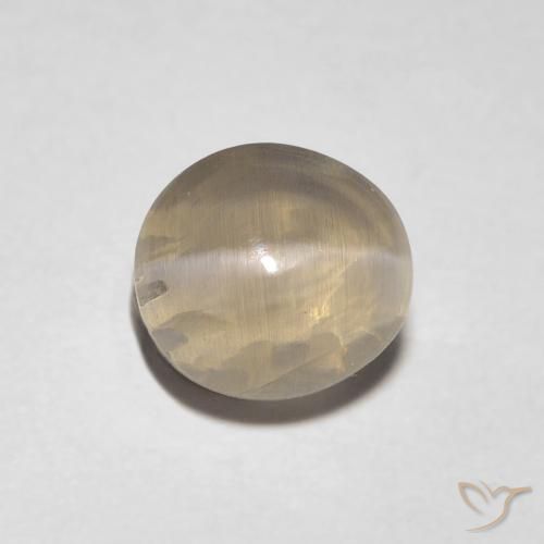 1.31ct Natural Marrón muy claro Silimanita Ojo de Gato, Ovalada, Transparente