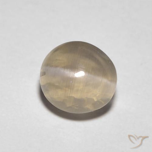 Silimanita Ojo de Gato Marrón muy claro natural de 1.31 ct, Ovalada, Transparente