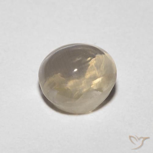 Silimanita Ojo de Gato Marrón muy claro natural de 1.31 ct, Ovalada, Transparente