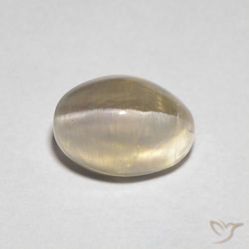 1.30ct Natural Marrón amarillo claro Silimanita Ojo de Gato, Ovalada, Transparente