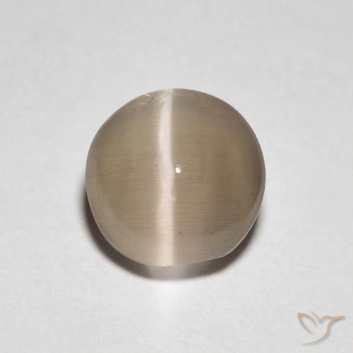 1.39ct Natural Marrón claro cálido Silimanita Ojo de Gato, Ovalada, Transparente