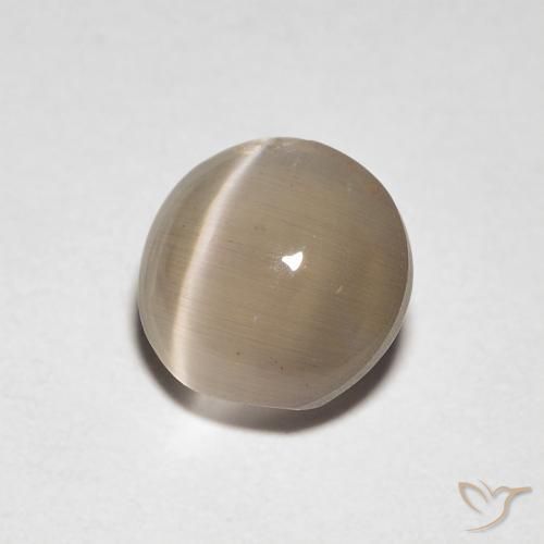 Silimanita Ojo de Gato Marrón claro cálido natural de 1.39 ct, Ovalada, Transparente