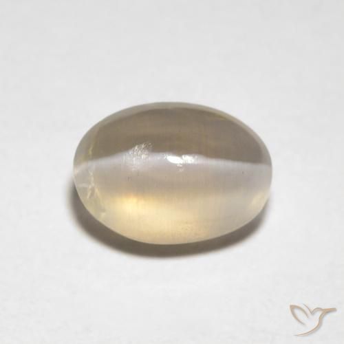 0.98ct Natural Marrón tortilla claro Silimanita Ojo de Gato, Ovalada, Transparente