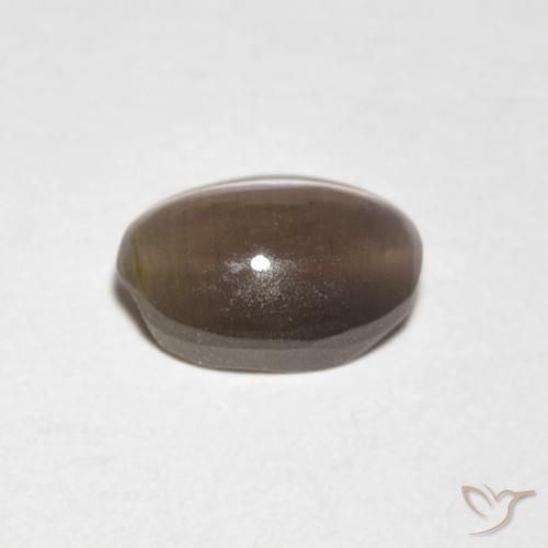 Silimanita Ojo de Gato Marrón medio natural de 0.88 ct, Ovalada, Transparente