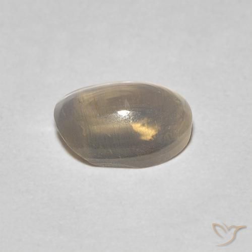 Silimanita Ojo de Gato Marrón amarillo claro natural de 0.93 ct, Ovalada, Transparente