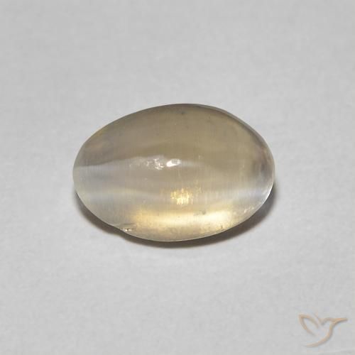 1.08ct Natural Marrón tortilla claro Silimanita Ojo de Gato, Ovalada, Transparente