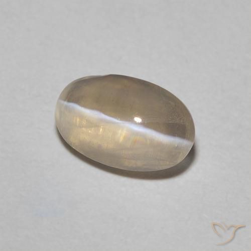 Silimanita Ojo de Gato Marrón amarillo claro natural de 0.76 ct, Corte Óvalo, Transparente