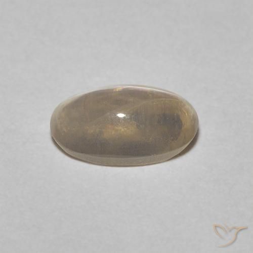 Silimanita Ojo de Gato Marrón amarillo claro natural de 0.76 ct, Corte Óvalo, Transparente