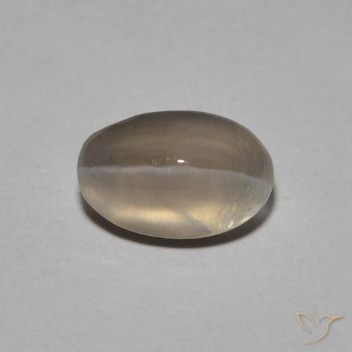 1.40ct Natural Marrón muy claro Silimanita Ojo de Gato, Ovalada, Transparente