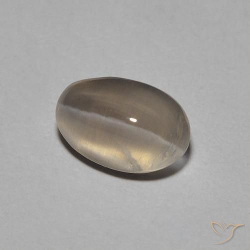 Silimanita Ojo de Gato Marrón muy claro natural de 1.40 ct, Ovalada, Transparente