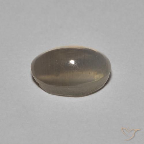 Silimanita Ojo de Gato Marrón muy claro natural de 1.40 ct, Ovalada, Transparente