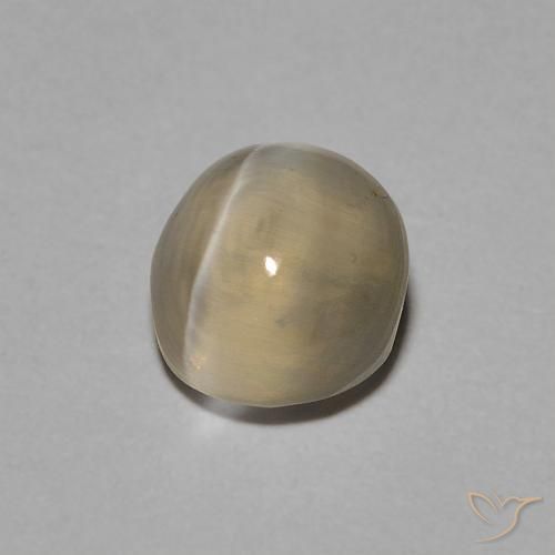 Silimanita Ojo de Gato Marrón amarillo claro natural de 1.22 ct, Ovalada, Transparente