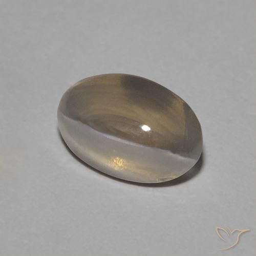Silimanita Ojo de Gato Marrón medio natural de 1.05 ct, Ovalada, Transparente