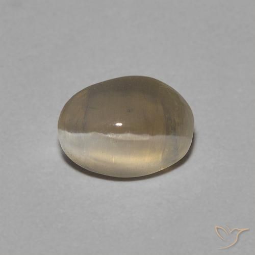 0.81ct Natural Marrón amarillo claro Silimanita Ojo de Gato, Ovalada, Transparente
