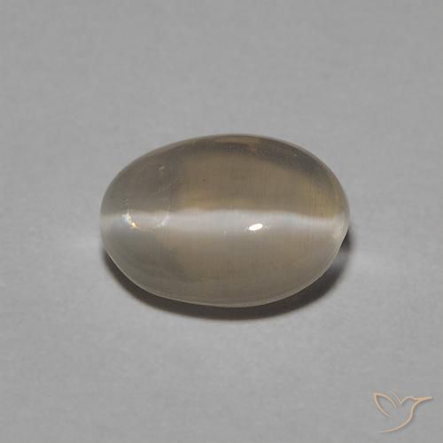 1.05ct Natural Marrón amarillo claro Silimanita Ojo de Gato, Ovalada, Transparente
